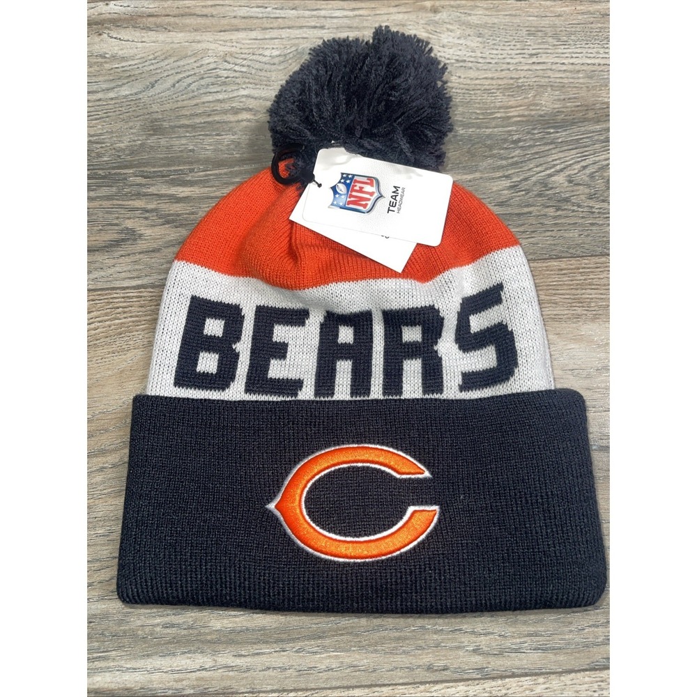 Chicago Bears Beanie * Blue Orange White * Pom Pom * New